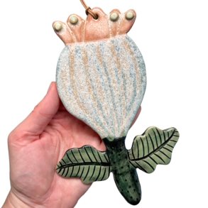 Valmue - keramik blomster vgkunst - Grn