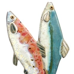 Lkker sild - keramik fisk til vggen - Grn