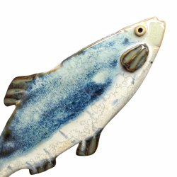 Lkker sild - keramik fisk til vggen - bl