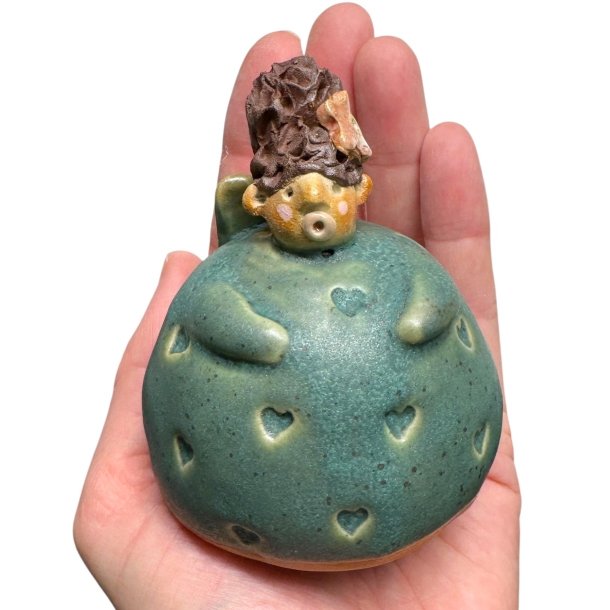 Kugleengel med hjt hr - lille -grn