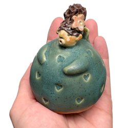 Kugleengel med hjt hr - lille -grn