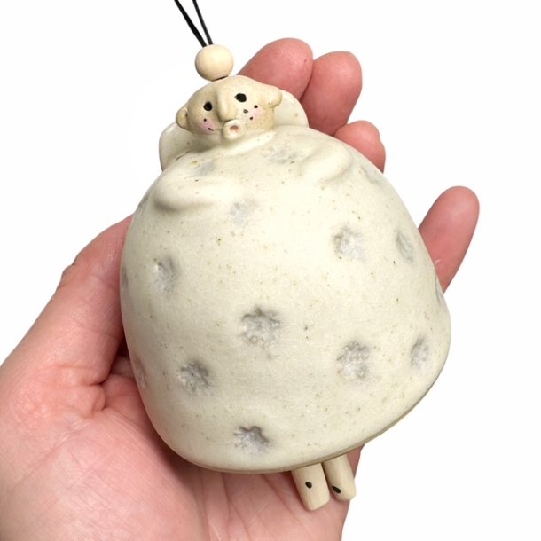 Engel - keramik klokke - Blomst