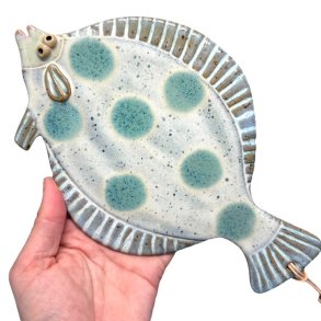 Grnsptte - keramik fladfisk til vggen