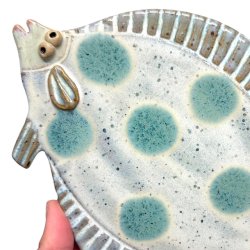 Grnsptte - keramik fladfisk til vggen