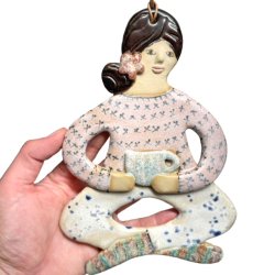 Kaffestund - keramik dame vgophng - Augusta