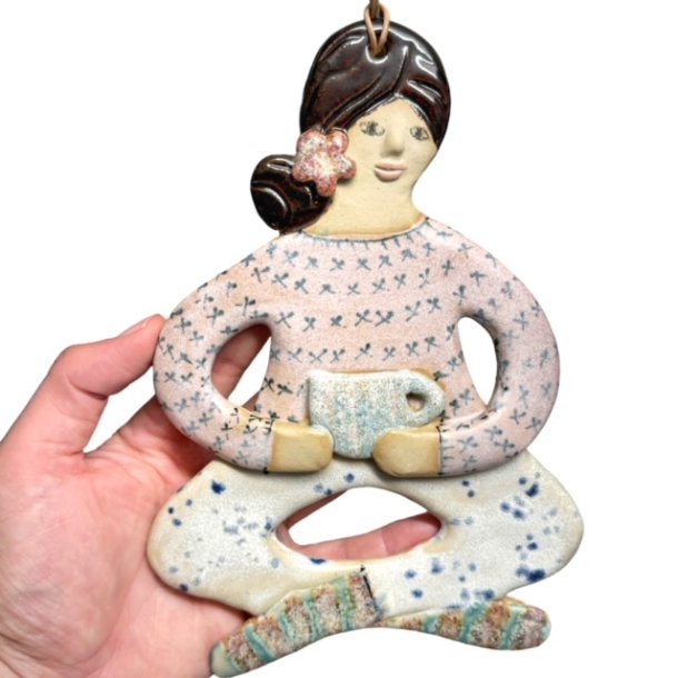 Kaffestund - keramik dame vgophng - Augusta