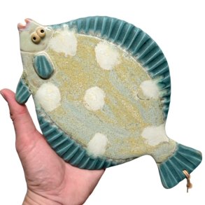 grnsptte - keramik fladfisk til vggen