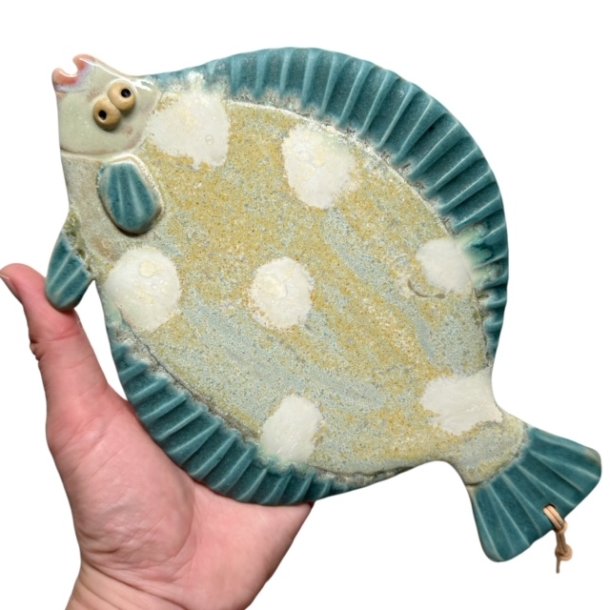 grnsptte - keramik fladfisk til vggen