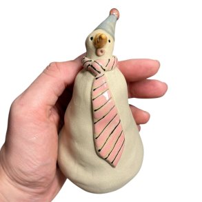 Snemand - keramik figur - pink