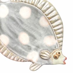 Lyssptte - keramik fladfisk til vggen