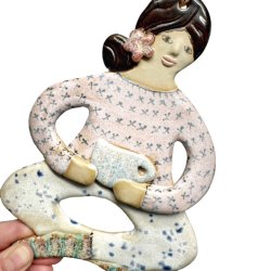 Kaffestund - keramik dame vgophng - Augusta