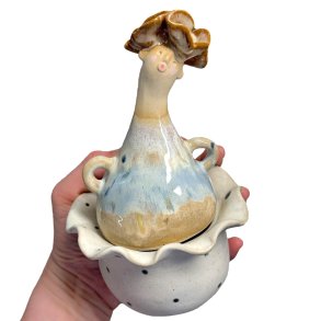 Stdig - keramik krukke med lg