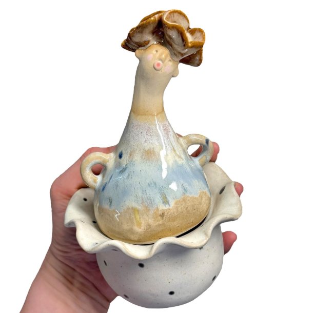 Stdig - keramik krukke med lg