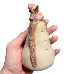 Snemand - keramik figur - Rosa