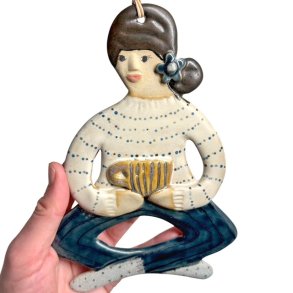 Kaffestund - keramik dame vgophng - Vilja