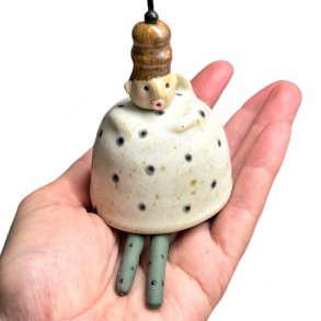 Engel - keramik klokke - prik