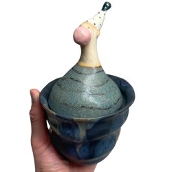 Bubblegum keramikkrukke med lg - Bl