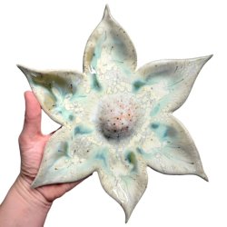 Stor blomst - Keramik vgophng - Klematis grn - 30