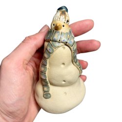 Snemand - keramik figur - Brun plet