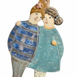 Mig og min bestie - keramik vgophng - Bl grn