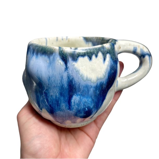 Sansekop med hank - keramik kop - Krystalbl