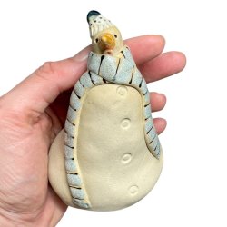 Snemand - keramik figur - Grn