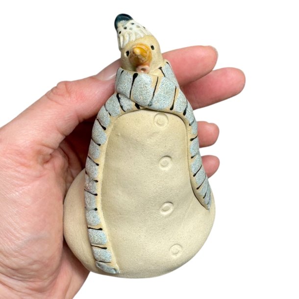 Snemand - keramik figur - Grn