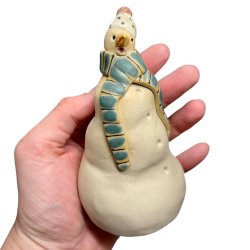 Snemand - keramik figur - blgrn