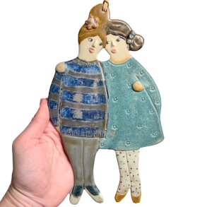 Mig og min bestie - keramik vgophng - Bl grn