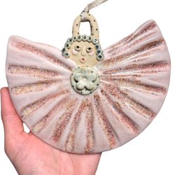 Engel - keramik hnge engel - Rosa