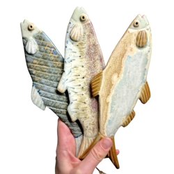 Lkker sild - keramik fisk til vggen - Rosa