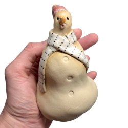 Snemand - keramik figur - Rosa