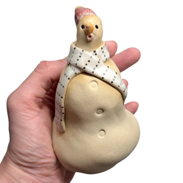 Snemand - keramik figur - Rosa