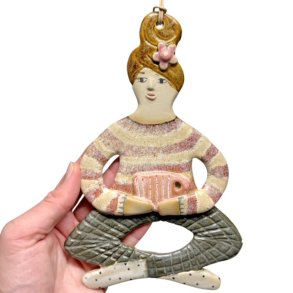 Kaffestund - keramik dame vgophng - Sonja