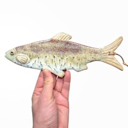 Lkker sild - keramik fisk til vggen - Rosa