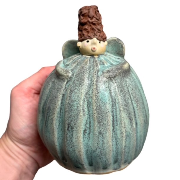 Engel med hjt hr - stor grn 11