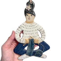 Strikker - keramik dame vgophng - Jeanette