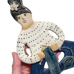 Strikker - keramik dame vgophng - Jeanette