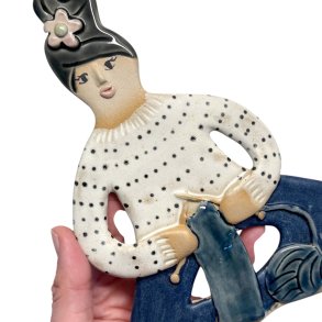 Strikker - keramik dame vgophng - Jeanette