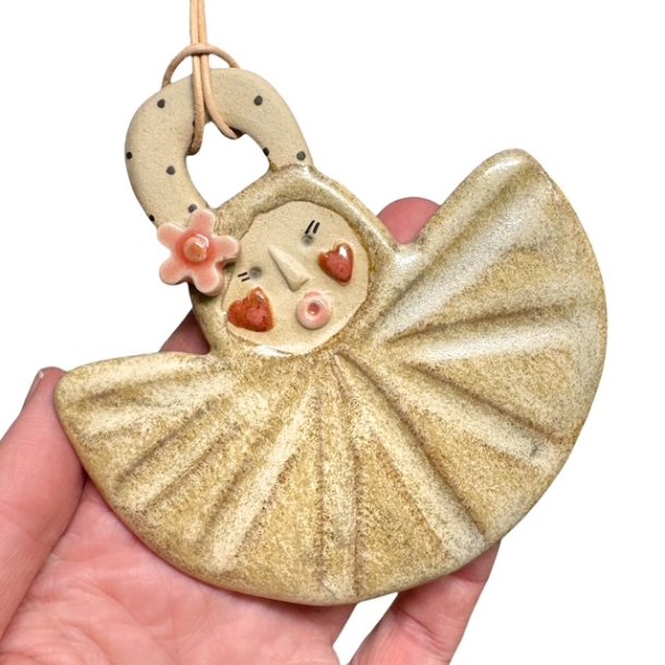 Engel - keramik julepynt - sand