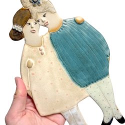 Mig og min bestie - keramik vgophng - grn rosa