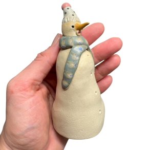 Snemand - keramik figur - Grn