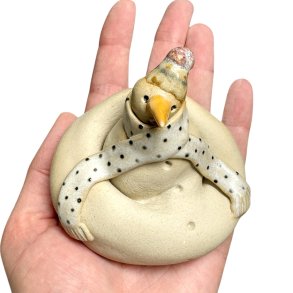 Smeltet snemand - keramik figur - prik