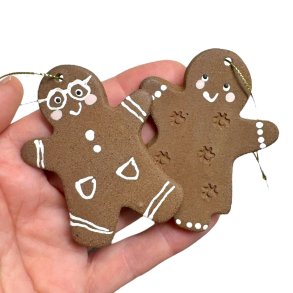 Keramik kagemand og kone (st)