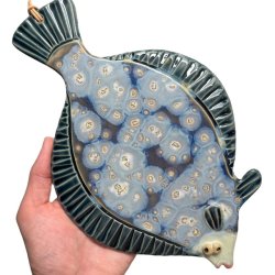 Plet sptte - keramik fladfisk til vggen