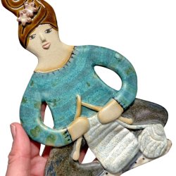 Strikker - keramik dame vgophng - Malene