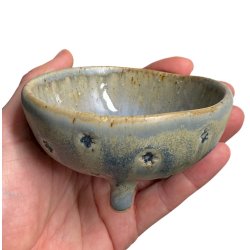 Tre-benet keramik skl - Grbl blomst