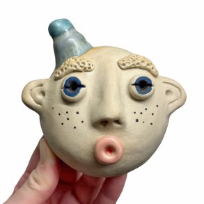 Mini fyr med hat - keramik vgophng