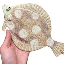 Rosasptte - keramik fladfisk til vggen