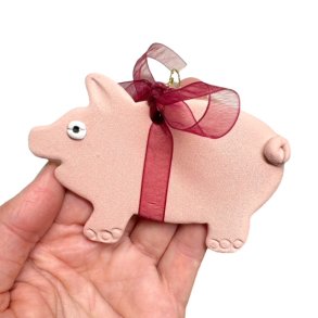 Keramik julegris - lyserd